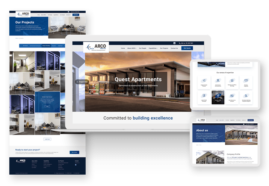 Mustekish created the website for construction company ARCO to present their services